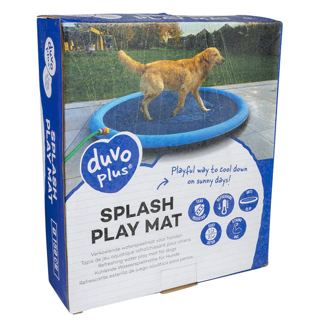 Игровой водный коврик для собак DUVO+Splash, голубой, D/150см, 1.5см