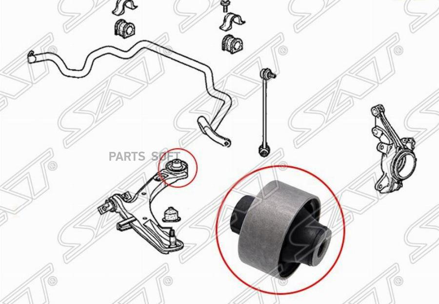 

Сайлентблок Переднего Рычага Задний Honda Stepwgn 05-09 Sat арт. ST-51392-SLJ-902