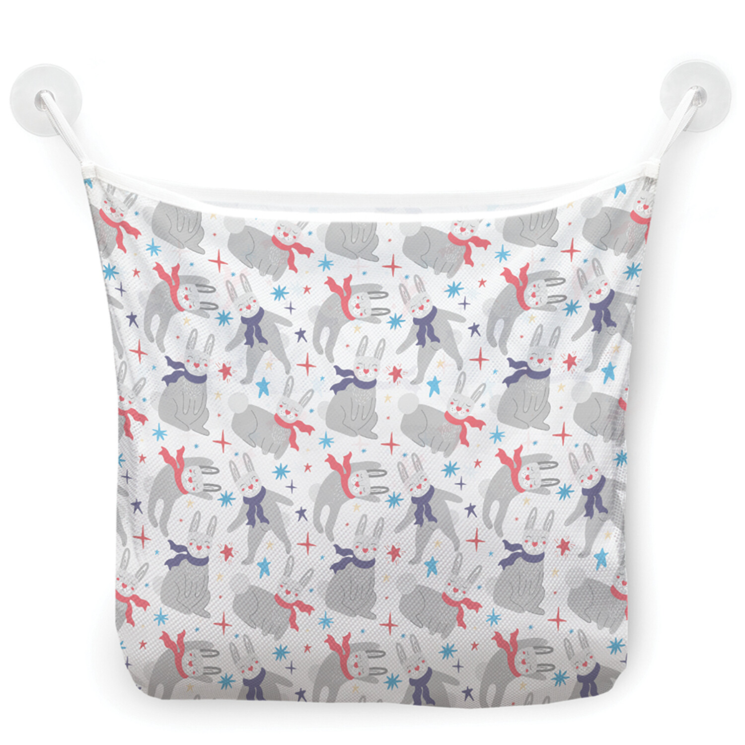 

Сетка для игрушек в ванну JoyArty "Вечеринка зайцев" органайзер на присосках 39x33 см, Белый, Вечеринка зайцев