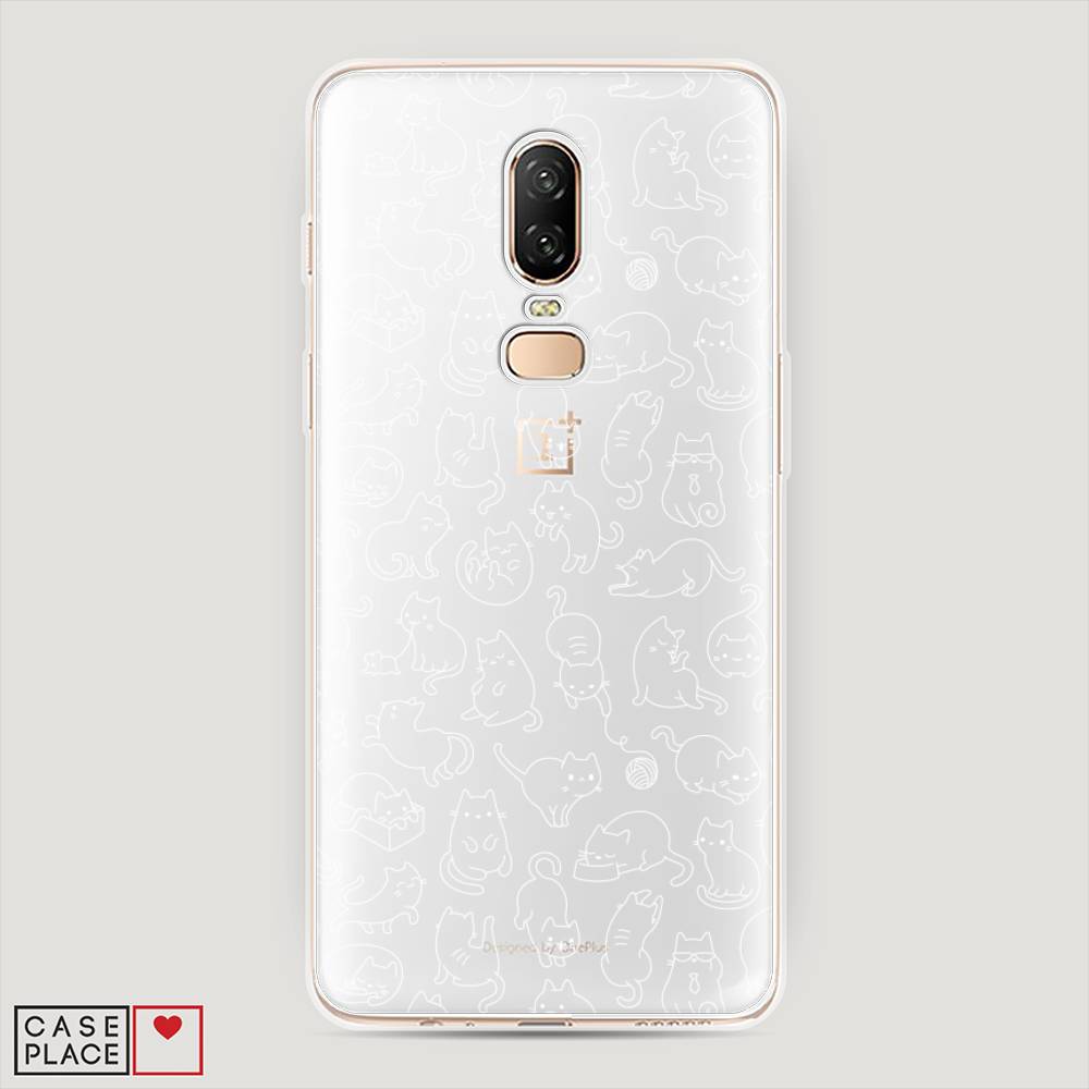

Чехол Awog на OnePlus 6 / ВанПлас 6 "Шкодливые котики", Черный;белый;серый, 150550-2