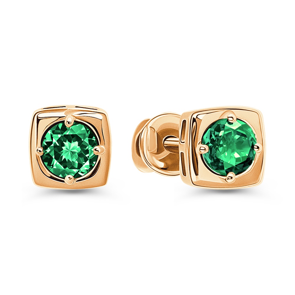 

Серьги из золота 585Gold 102009803, изумруд искусственный, 102009803