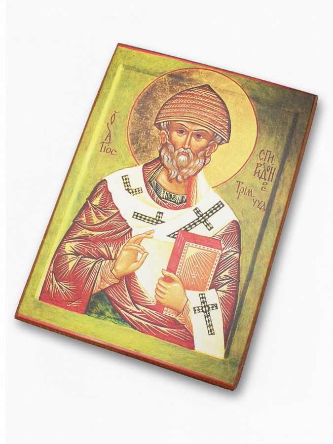 

Икона СПИРИДОН Тримифунтский, Святитель, под старину, 10х13 см