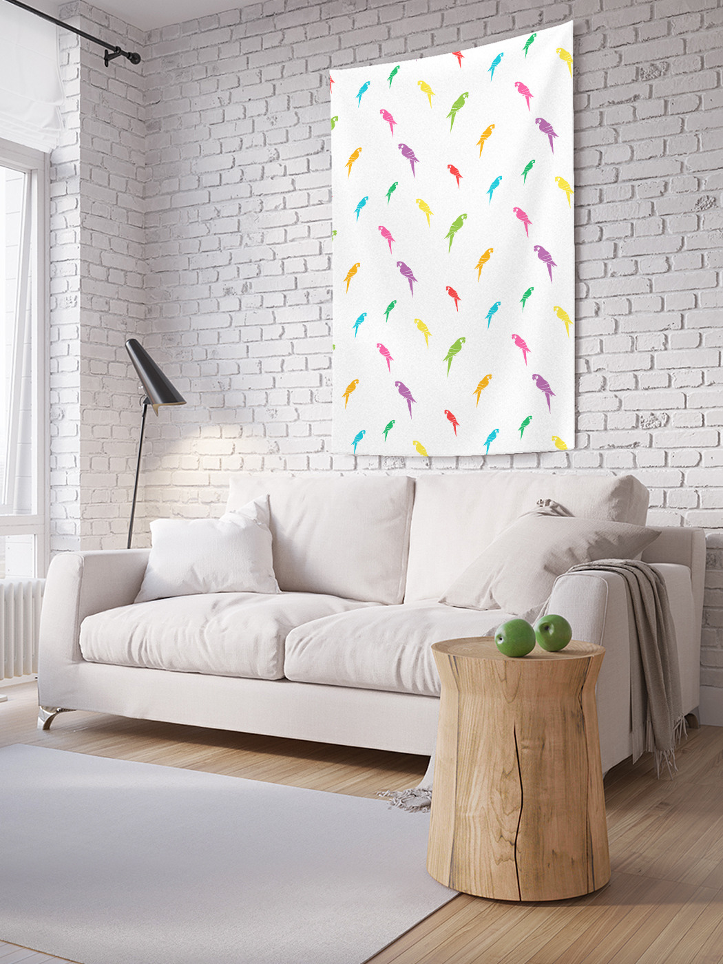 

Вертикальное фотопанно на стену JoyArty Стена попугаев 100x150 см, Стена попугаев