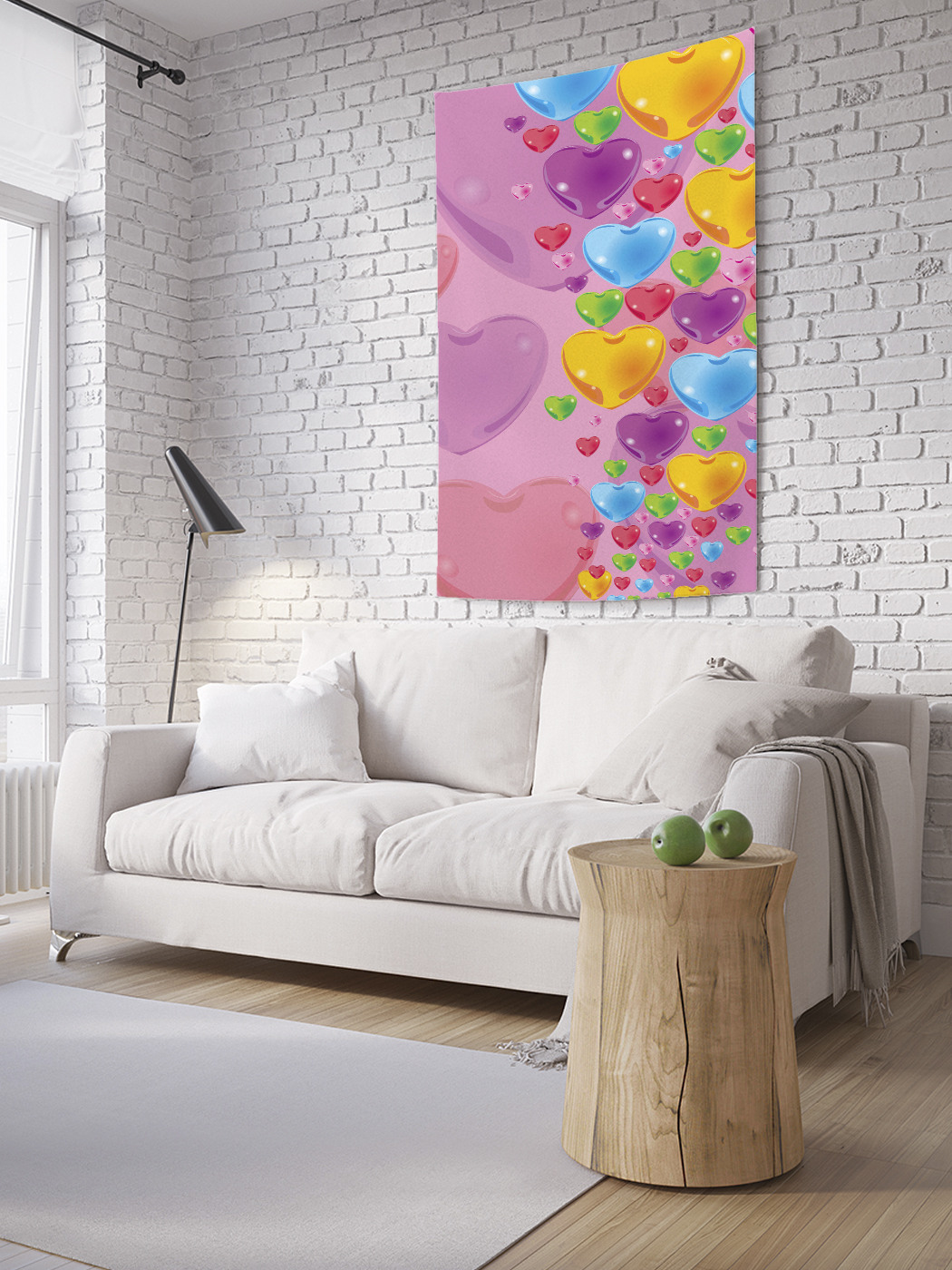 

Вертикальное фотопанно на стену JoyArty Радужные сердца 100x150 см, Радужные сердца