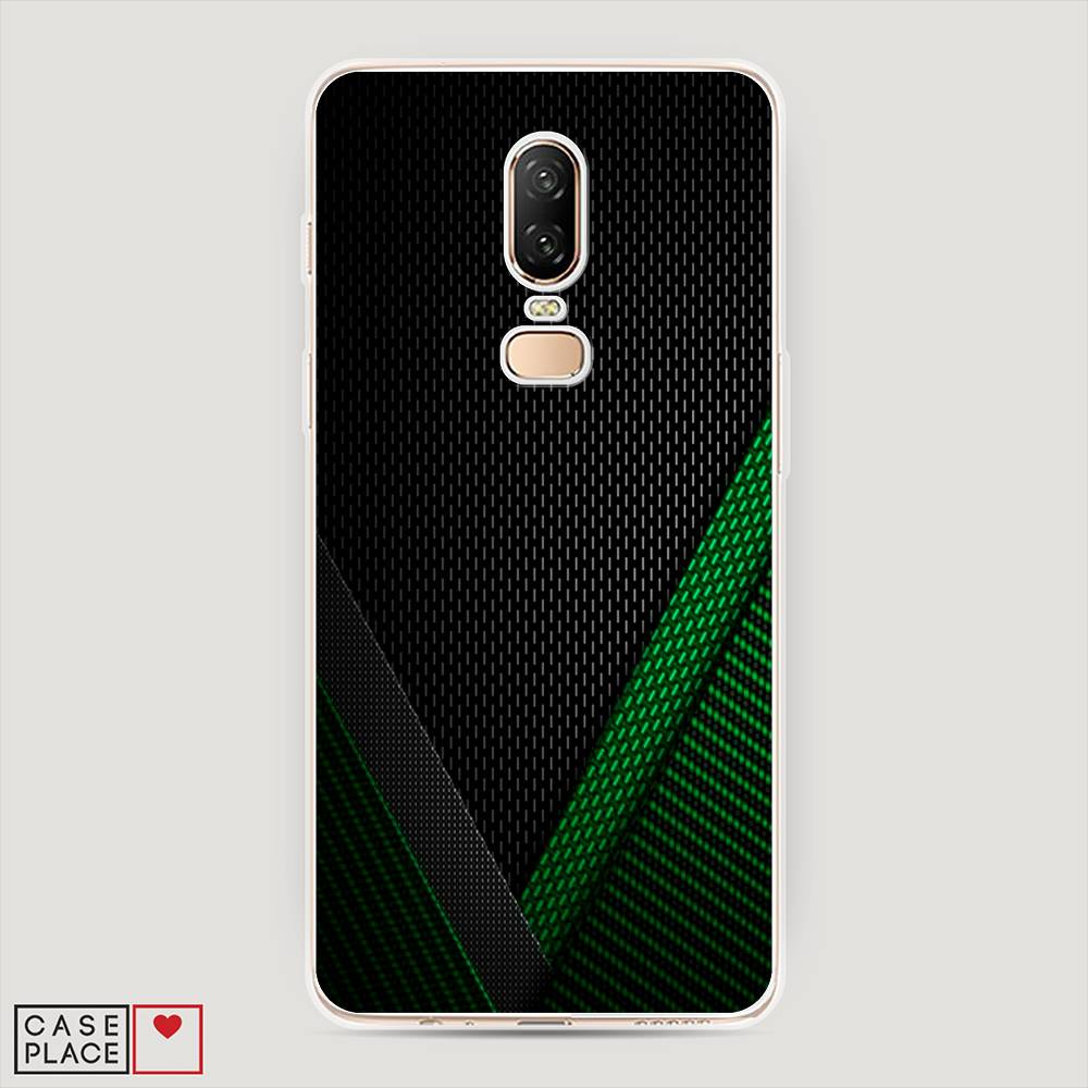 

Чехол Awog на OnePlus 6 / ВанПлас 6 "Зеленый карбон", Черный;зеленый, 150550-3