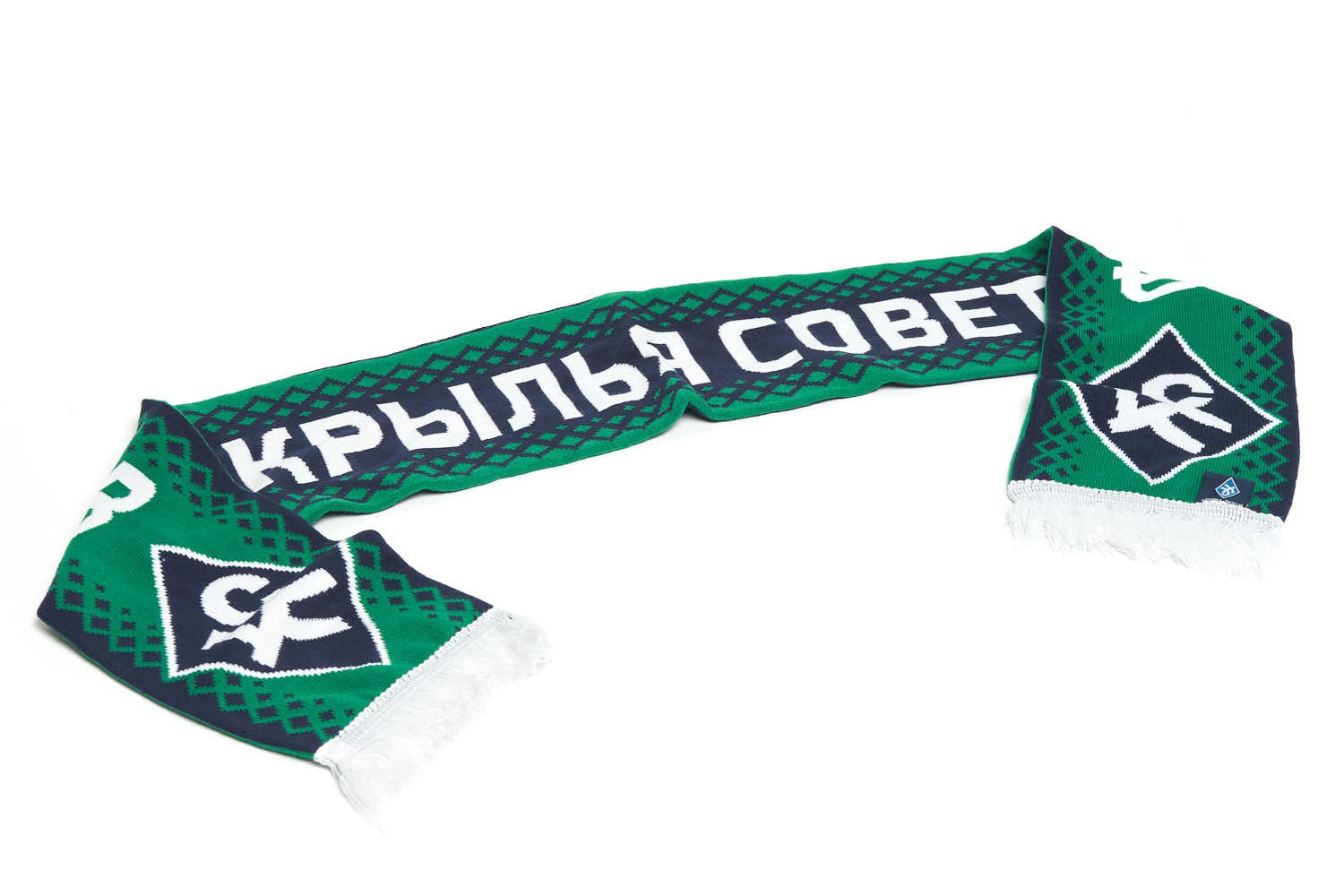 Шарф Atributika&Club ФК Крылья Советов 19065 зеленый, 150х18 см