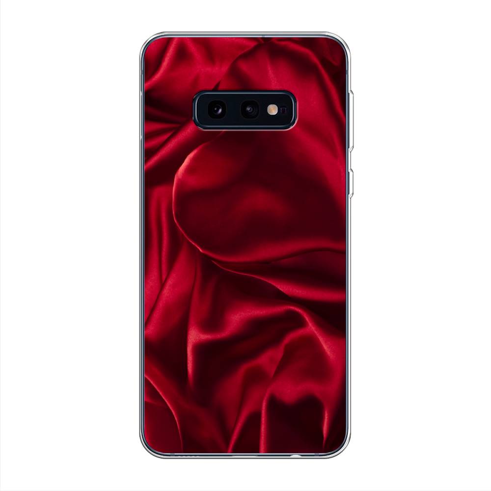 фото Силиконовый чехол "текстура красный шелк" на samsung galaxy s10e awog