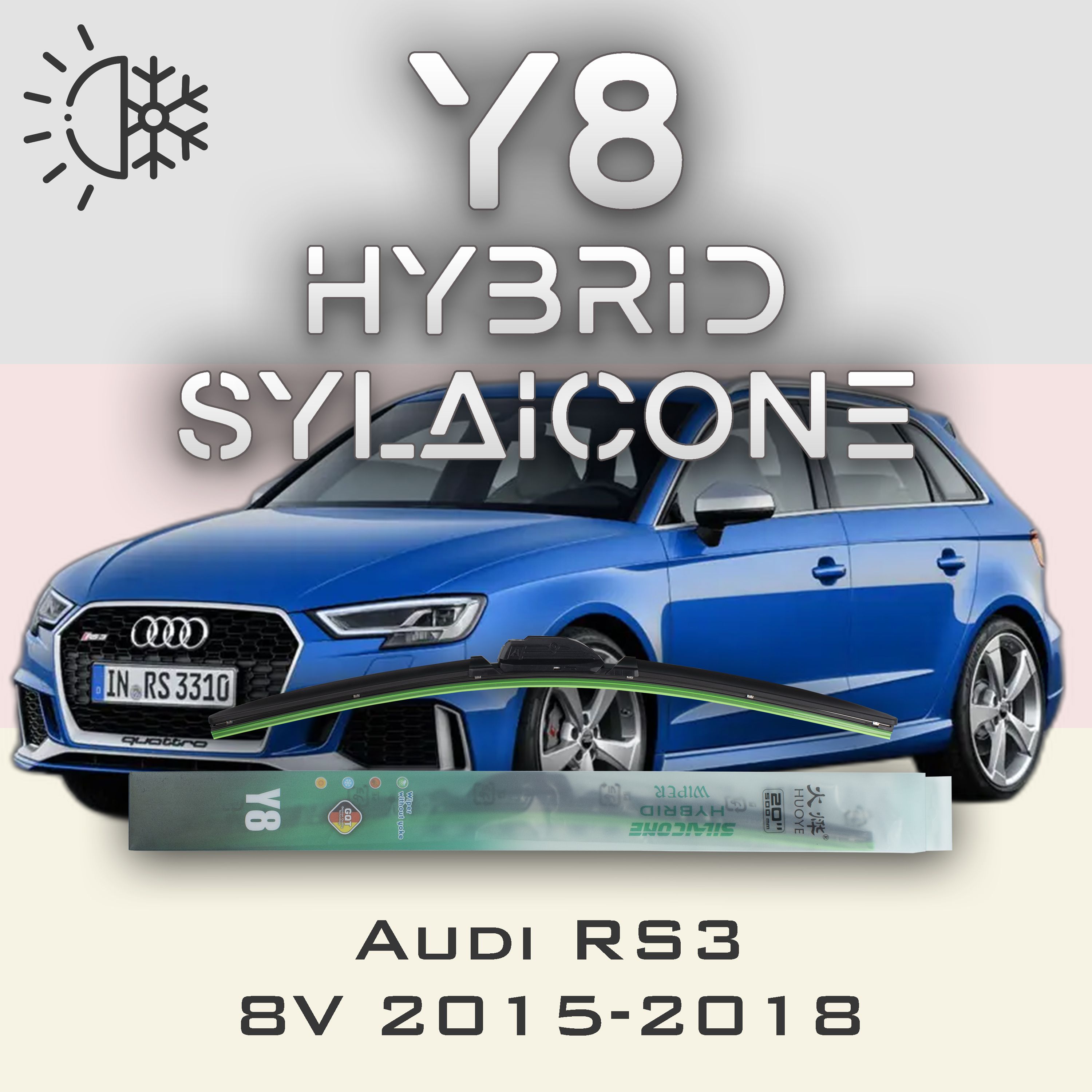 

Комплект щеток стеклоочистителя HUOYE Y8-Audi S3 8V 2013-2021, Y8