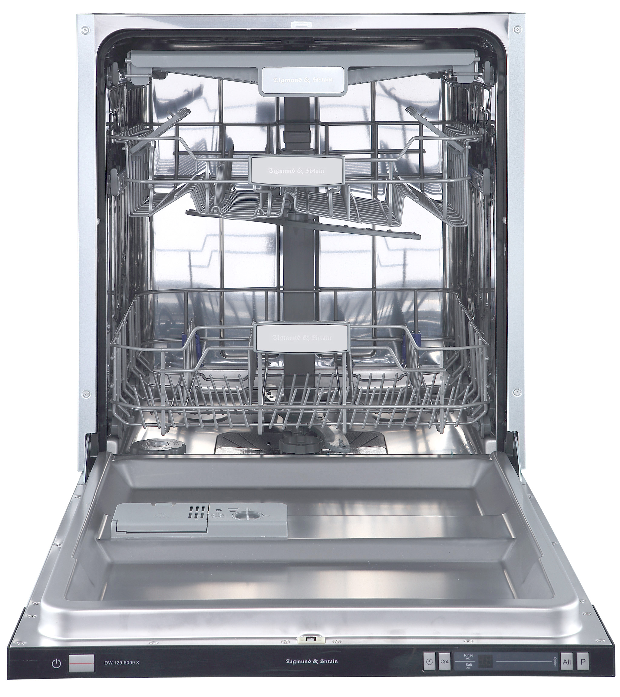 Встраиваемая посудомоечная машина Zigmund & Shtain DW 129.6009 X встраиваемая посудомоечная машина simfer dgb4701 aqua stop луч на полу верхняя полка складывается энергоэффективность a вместимость 10 комплектов