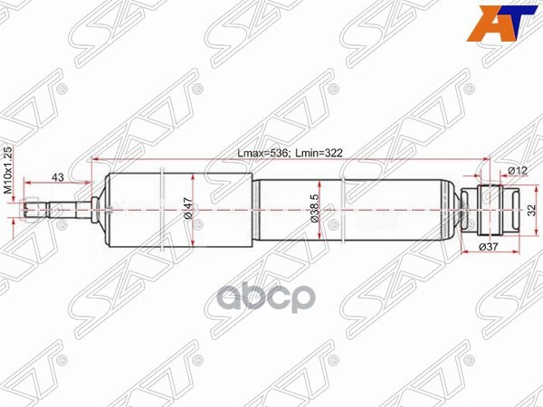 Амортизатор Задний Toyota Lite/Town/Masterace 85-96 Lh=Rh Sat арт. ST-48531-80621