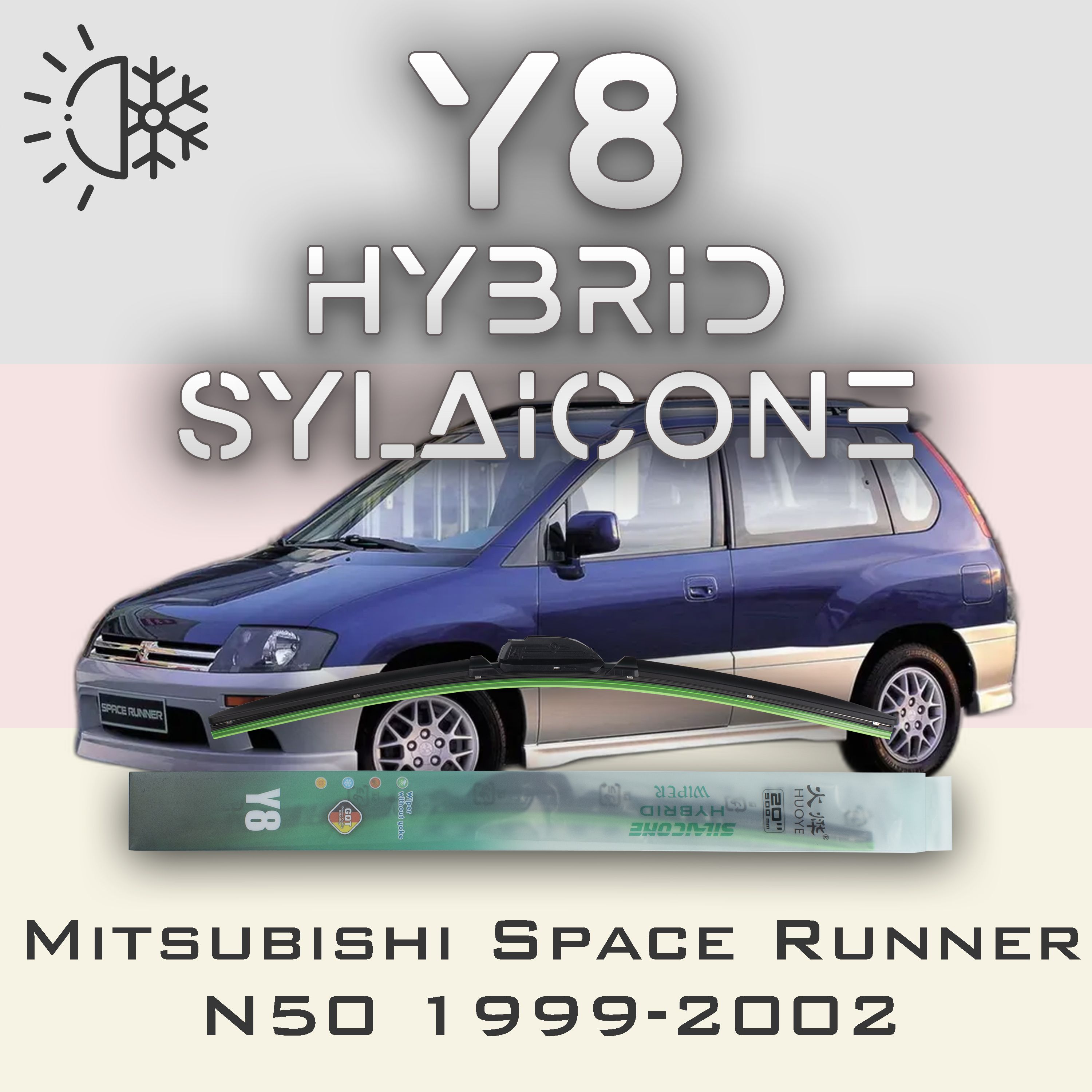 

Комплект щеток стеклоочистителя HUOYE Y8-Mitsubishi Space Wagon 3 пок. 1997-2004, Y8