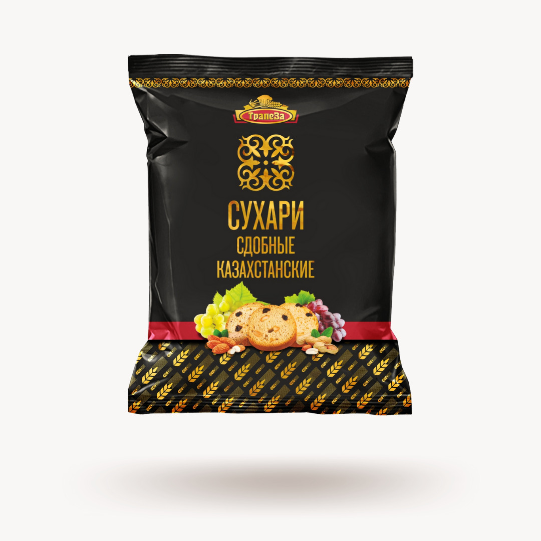 

Сухари Трапеза сдобные Казахстанские, 3 шт по 200 г, сдобные «Казахстанские»