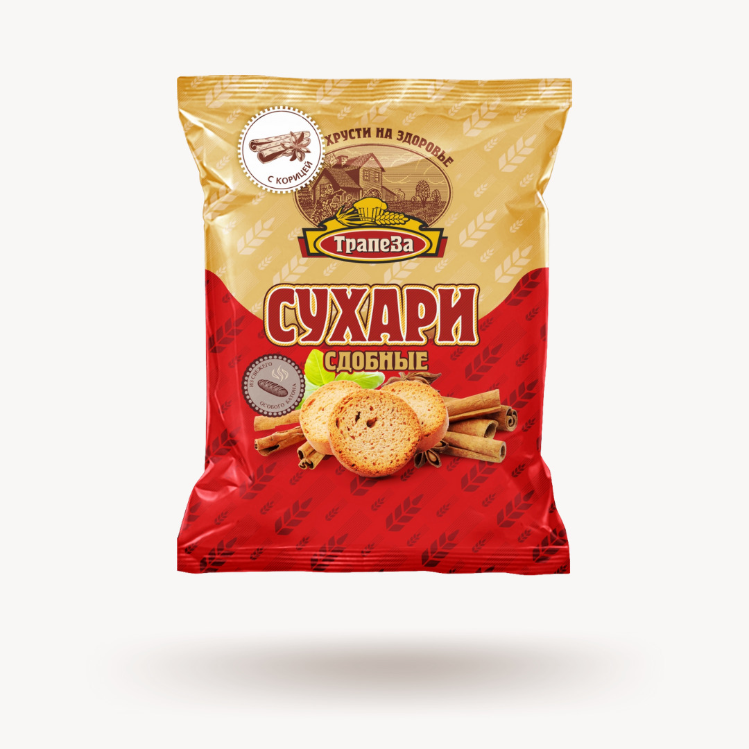 

Сухари Трапеза сдобные с корицей, 3 шт по 200 г, сдобные с корицей