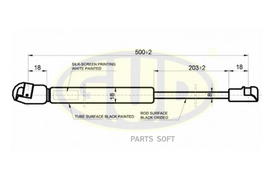

АМОРТИЗАТОР БАГАЖНИКА TOY YARIS (SP90) 04/99- 245N L=500/203MM