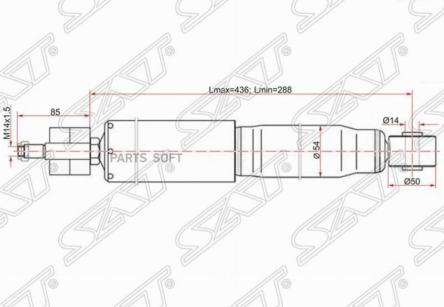 Амортизатор Передний Toyota Land Cruiser 100 98-07 Lh=Rh Sat арт. ST-48511-69545