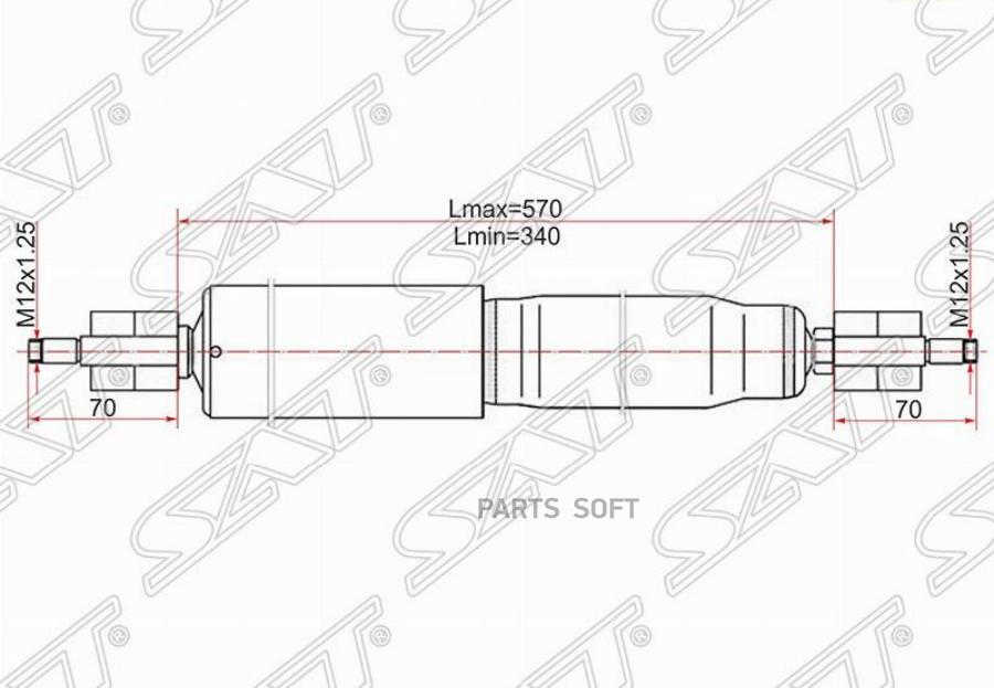 Амортизатор Передний Toyota Land Cruiser 105 Lh=Rh Sat арт. ST-48511-69436