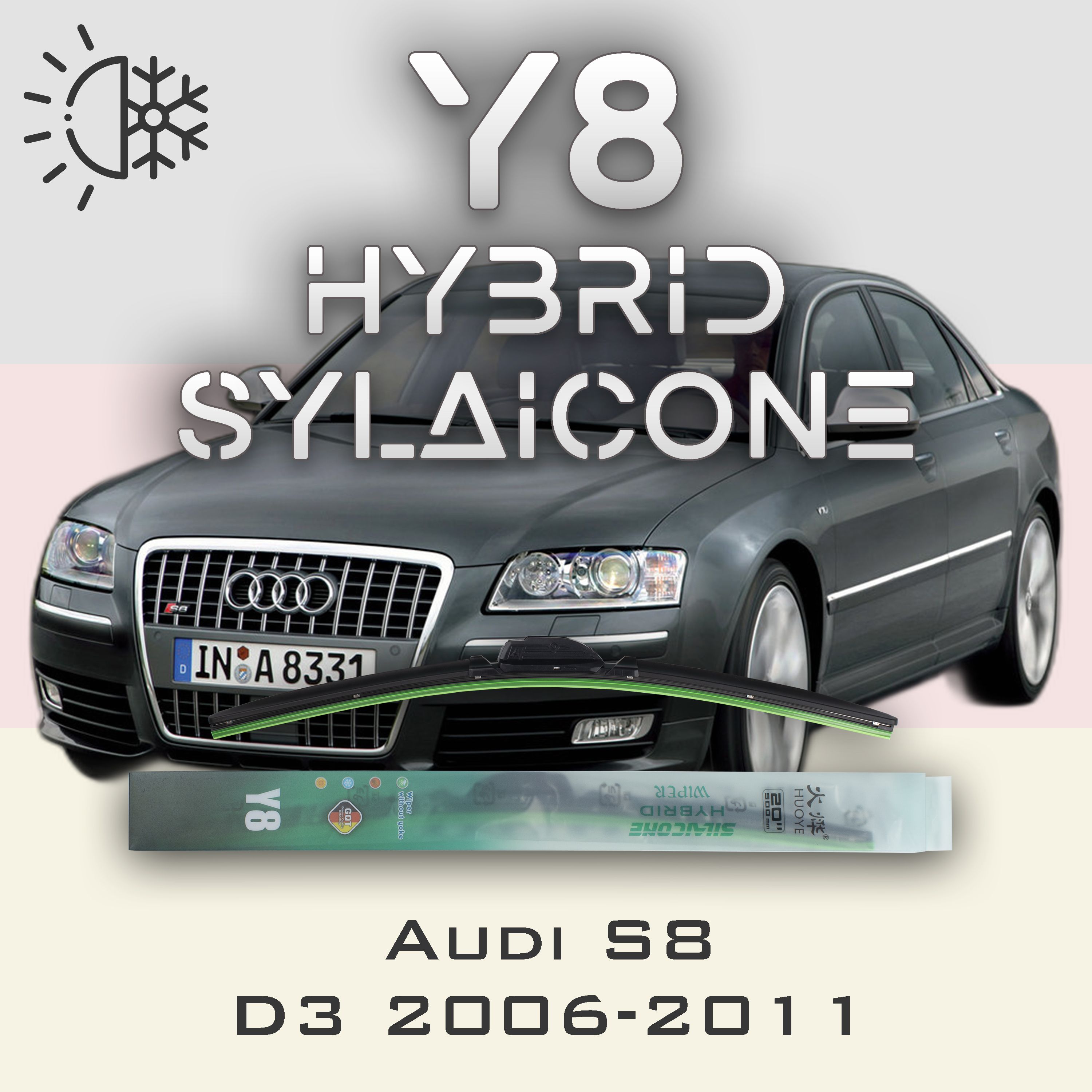 

Комплект щеток стеклоочистителя HUOYE Y8-Audi S8 D3 2006-2011, Y8
