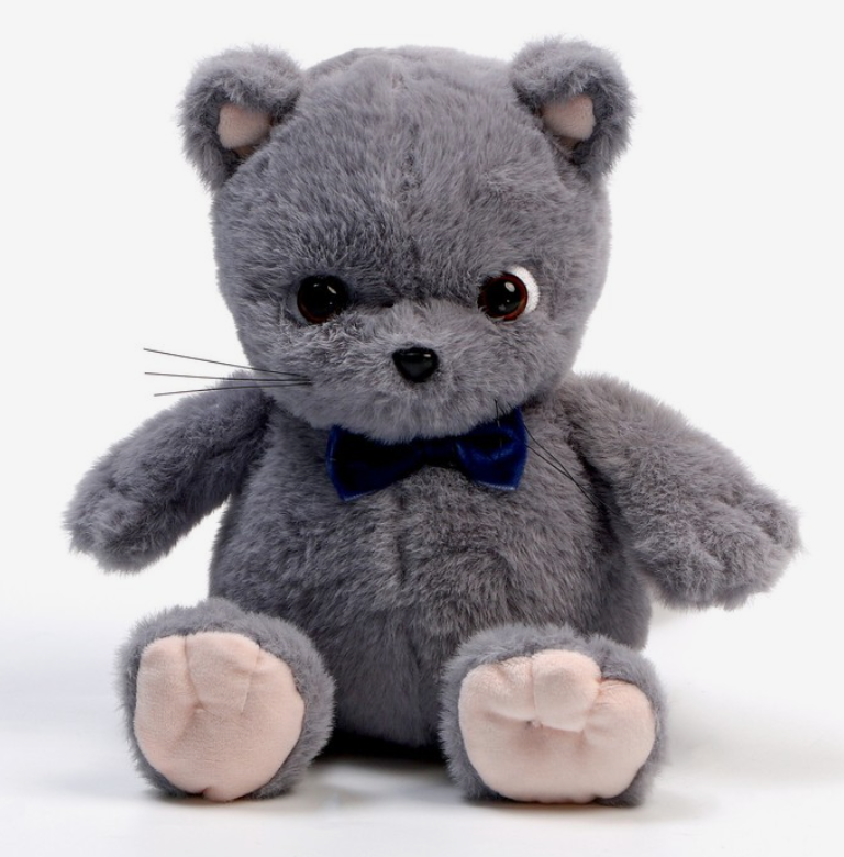 

Мякая игрушка Кот шанти с бабочкой, Серый