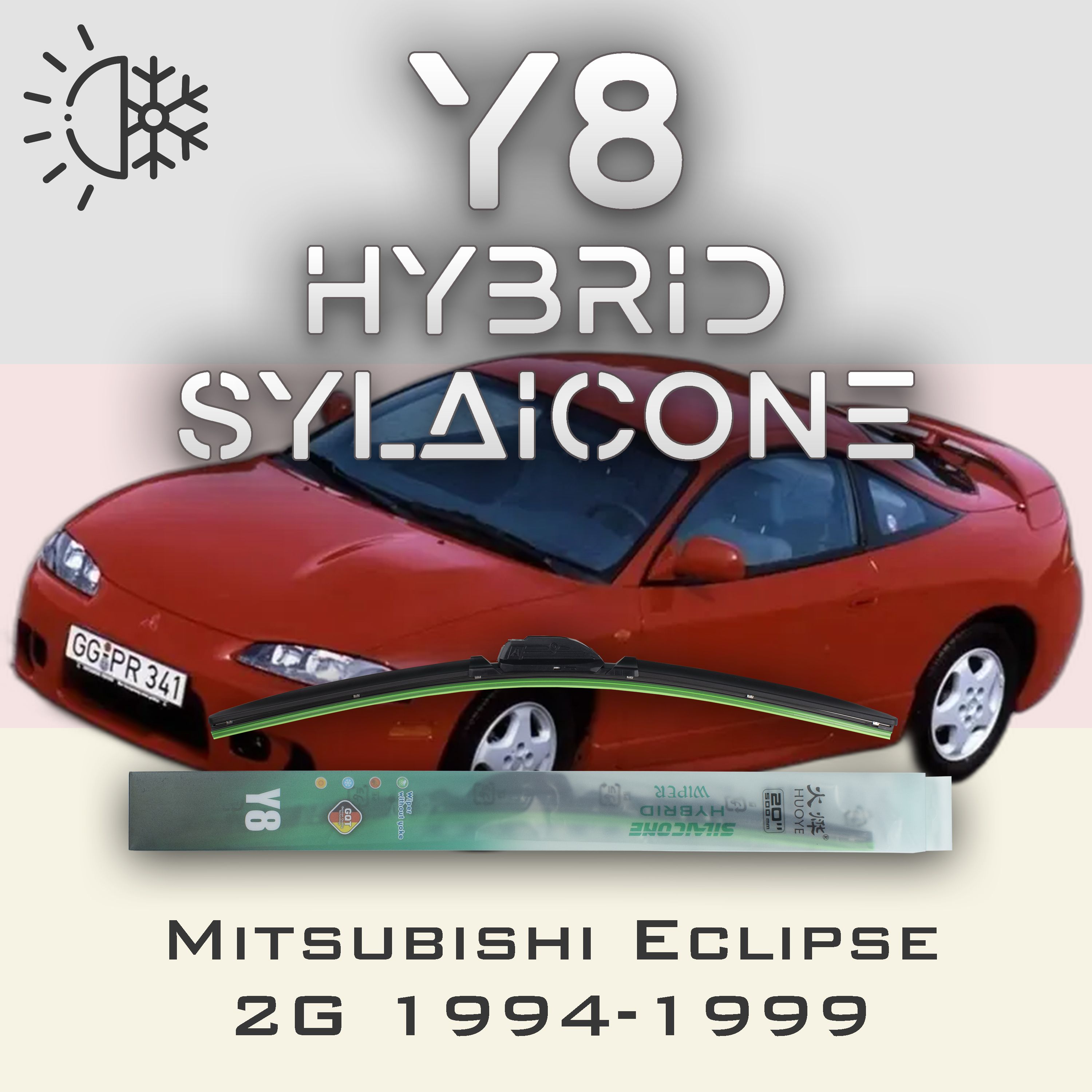 

Комплект щеток стеклоочистителя HUOYE Y8-Mitsubishi Eclipse 2G 1994-1999, Y8