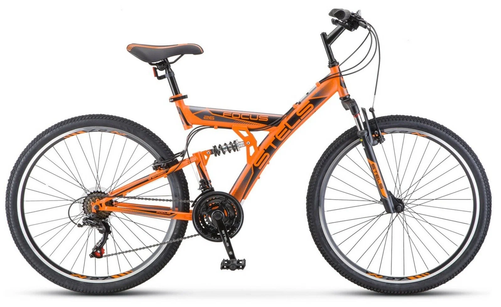 

Велосипед STELS Focus V 26 18-sp V030 2018 18" orange/black, Оранжевый;черный, Focus V 26 18-sp V030