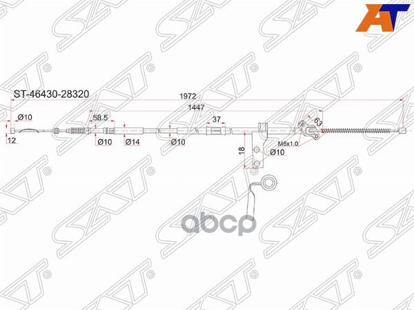 Трос Ручника Ty Lite/Townace Cr36/37/38, 92-96, -Lh Sat арт. ST-46430-28320