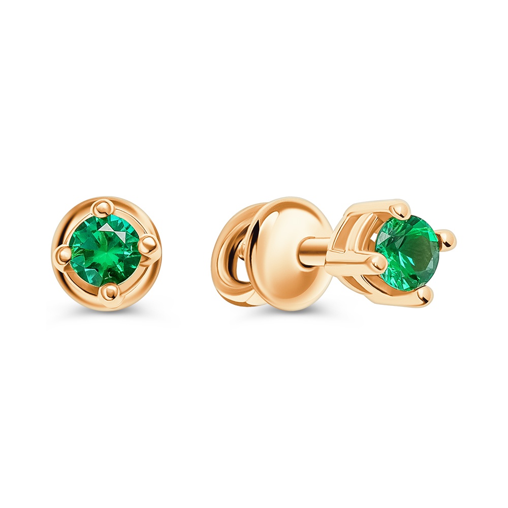 

Серьги из золота 585Gold 102009827, изумруд искусственный, 102009827