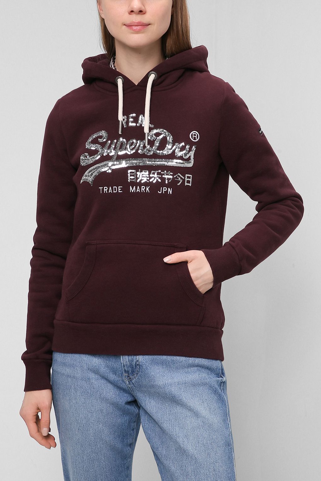 фото Худи женское superdry w2011251a бордовое 12