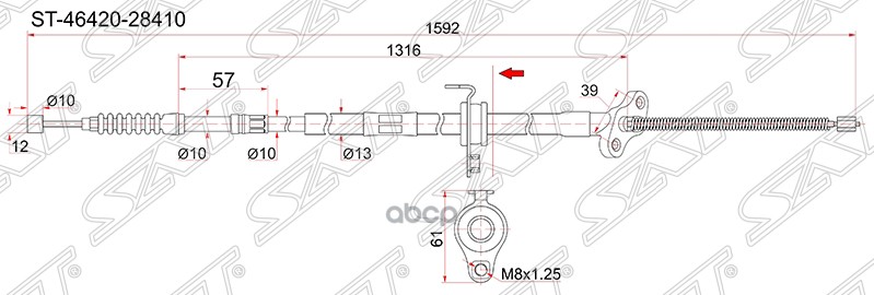 Трос Ручника Ty Townace Noah 4wd Cr5Sr5 -Rh Sat арт ST-46420-28410 1490₽