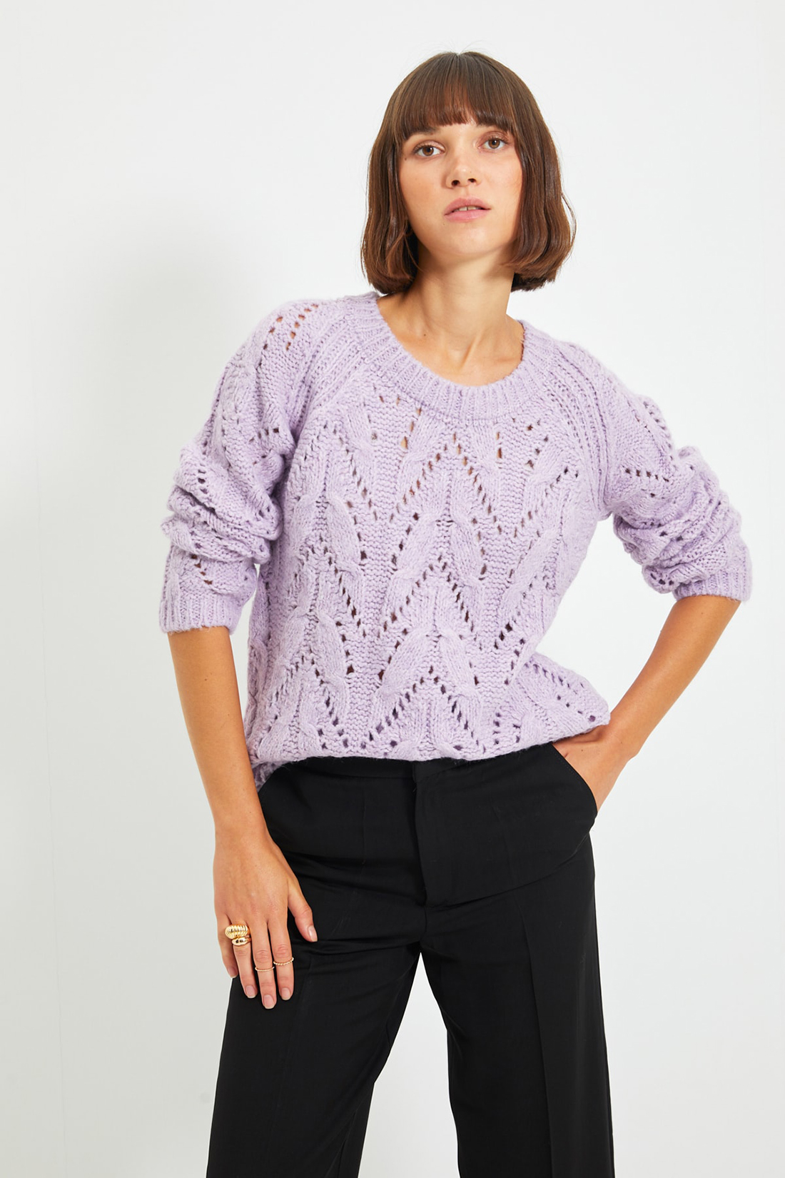 

Джемпер женский Trendyol фиолетовый, TWOAW20KZ0172