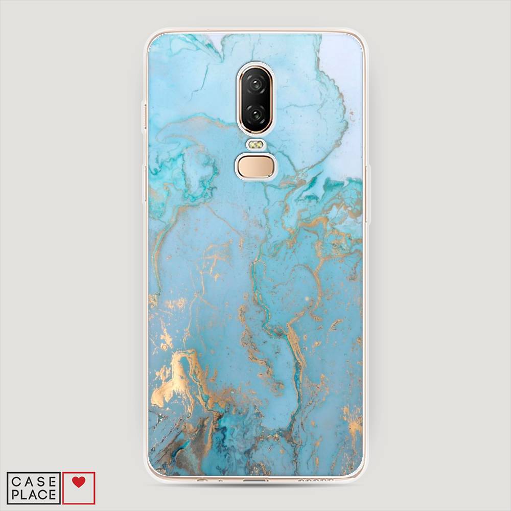 

Чехол Awog на OnePlus 6 / ВанПлас 6 "Голубой мрамор рисунок", 150550-3