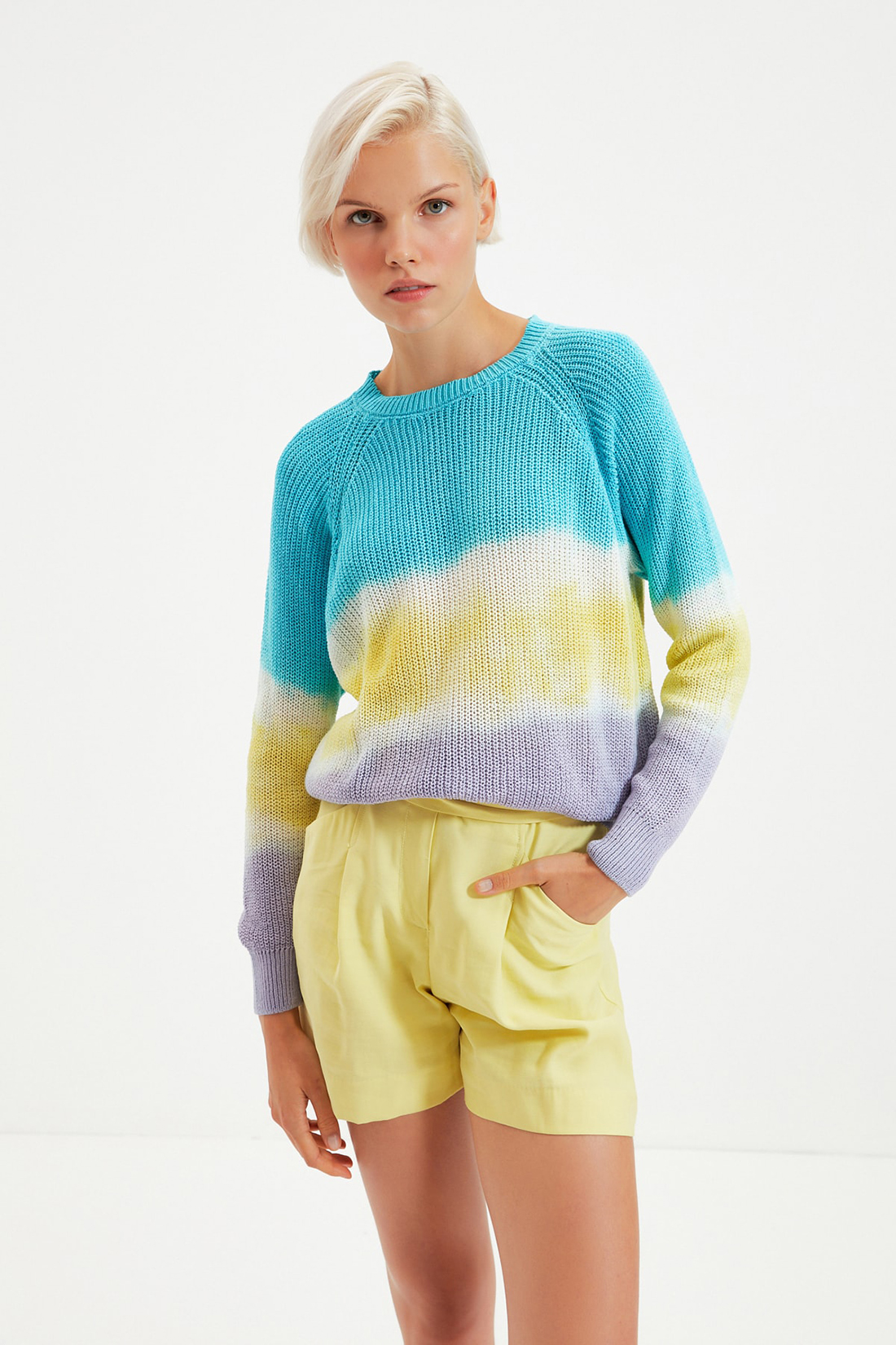 

Джемпер женский Trendyol TWOAW22KZ0782 голубой L, TWOAW22KZ0782