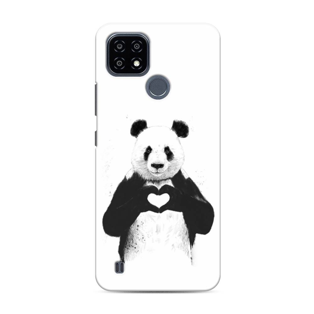 фото Пластиковый чехол "панда love" на realme c21y awog
