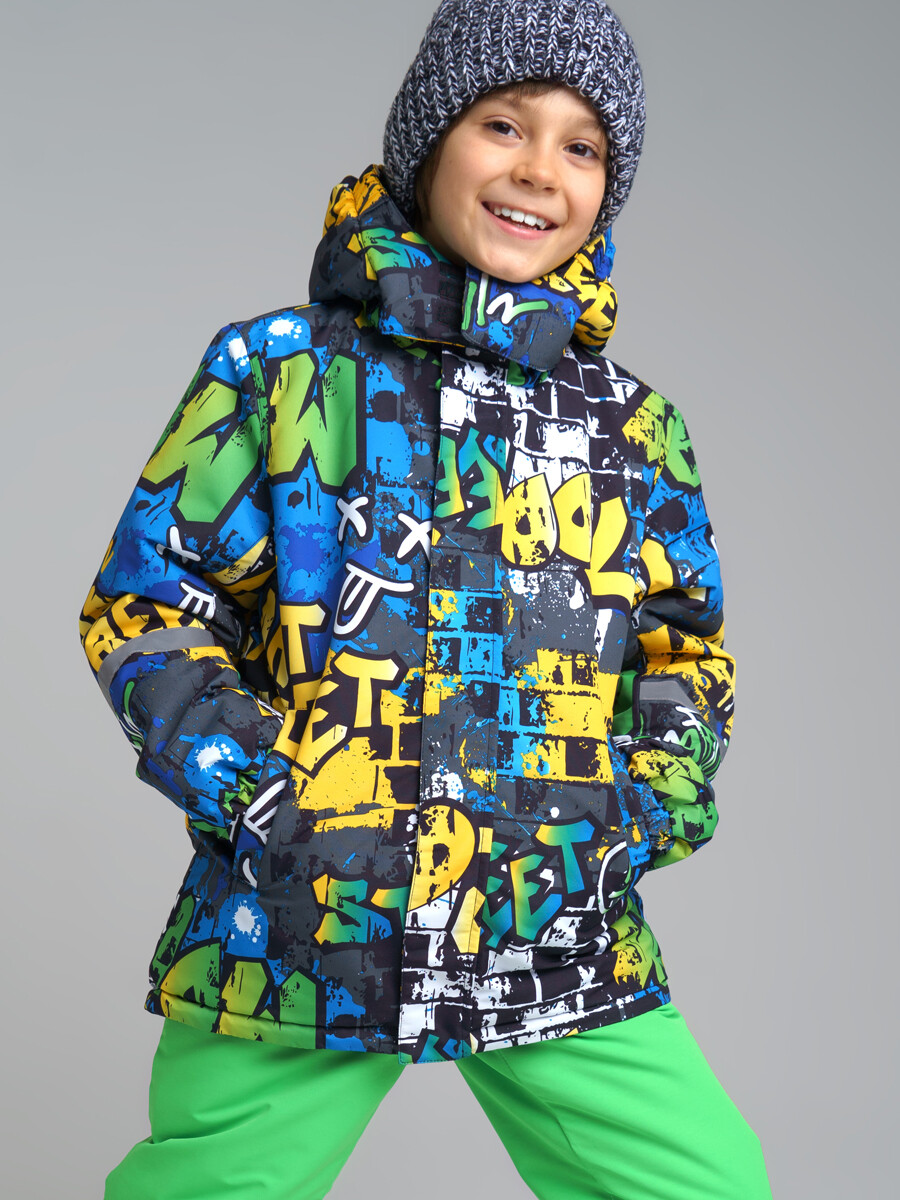 Зимняя куртка из мембранной ткани PlayToday, цветной, 170