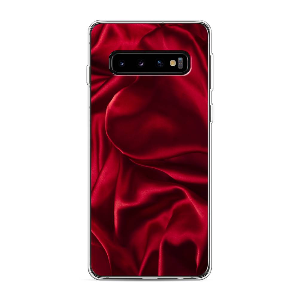 фото Силиконовый чехол "текстура красный шелк" на samsung galaxy s10 awog