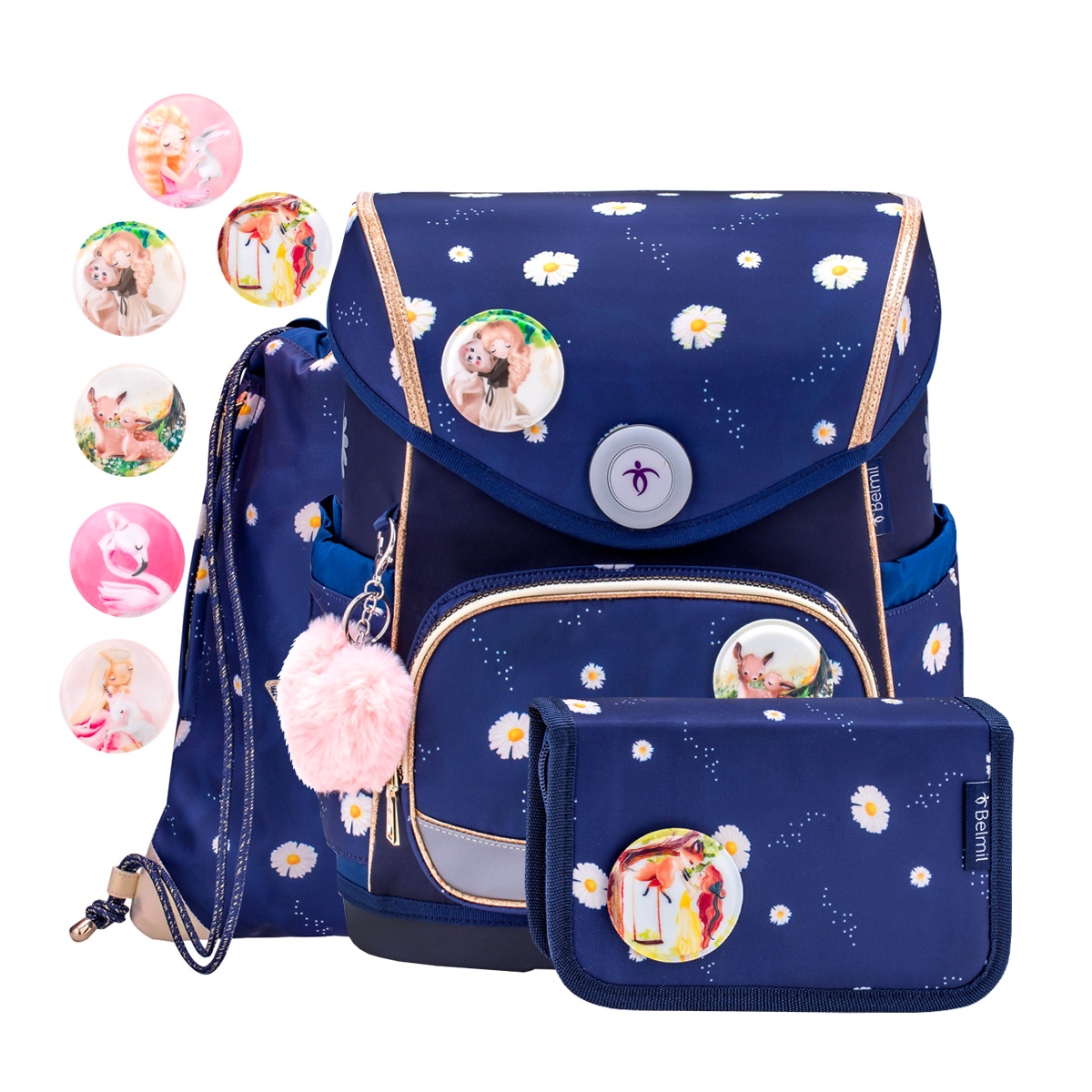 

Ранец Belmil Premium Compact 405-41-P-RS-3-Daisy, Синий, Premium Compact