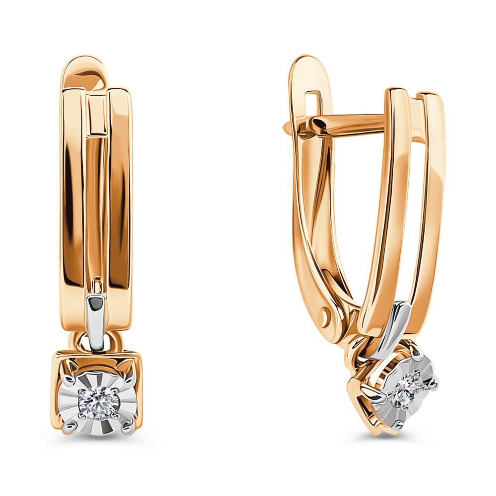 

Серьги из золота 585Gold 102009722, бриллиант, 102009722
