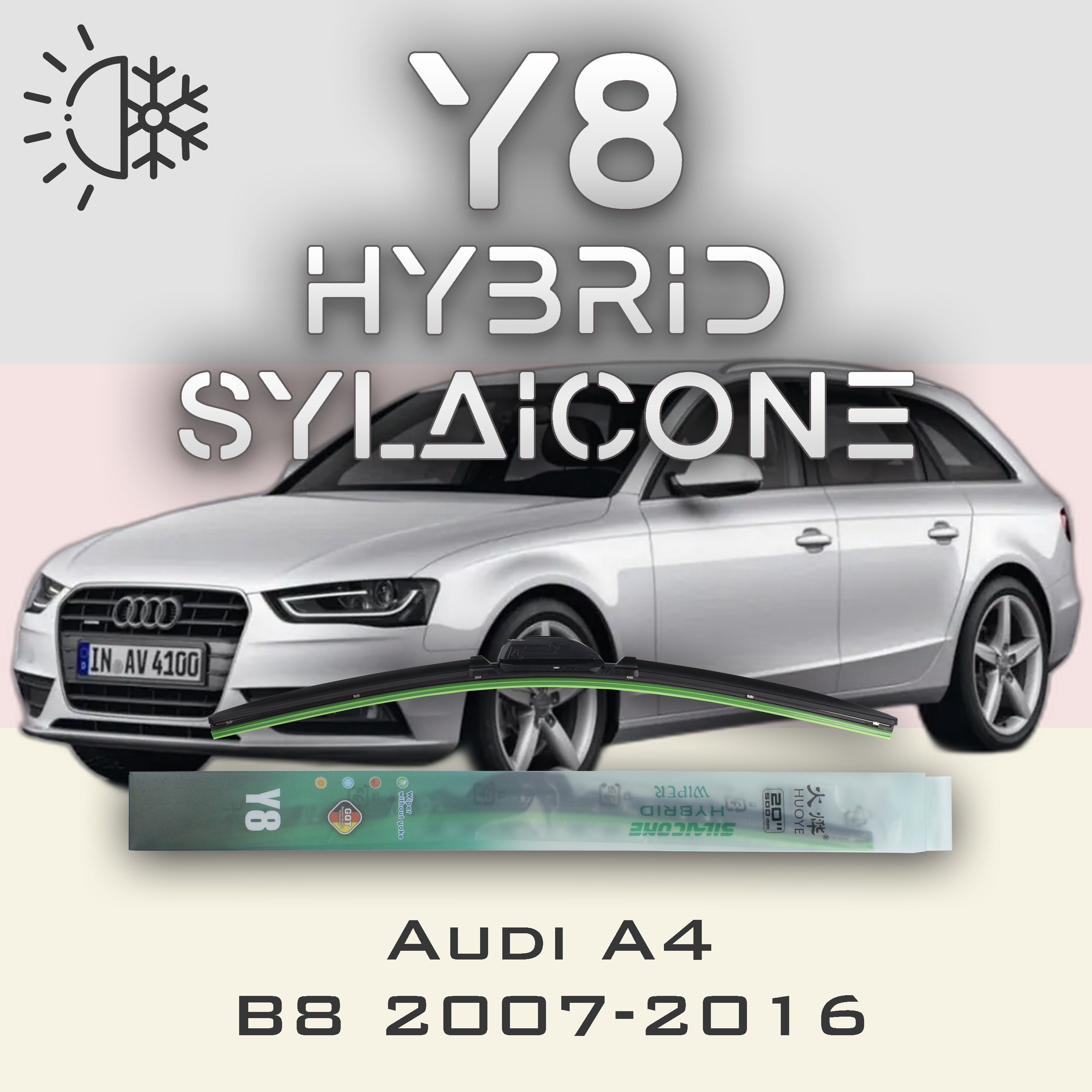 

Комплект щеток стеклоочистителя HUOYE Y8-Audi A4 B8 2007-2016, Y8