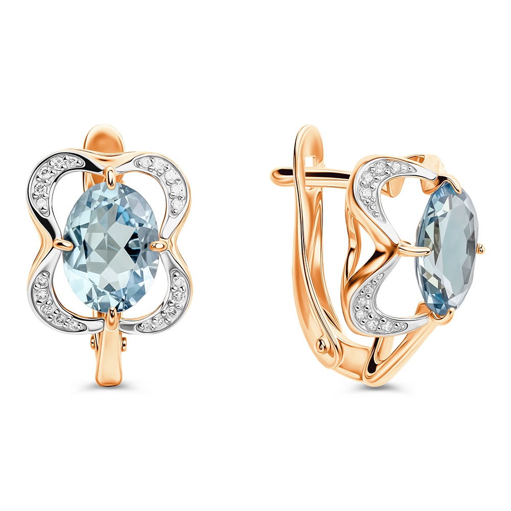 

Серьги из золота 585Gold 202011262, топаз/фианит, 202011262