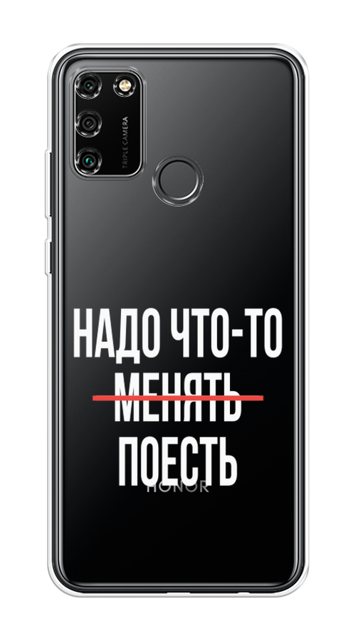 

Чехол на Honor 9A "Надо что-то поесть", Белый;красный, 612350-6