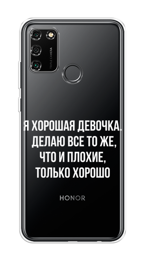 

Чехол на Honor 9A "Хорошая девочка", Серебристый, 612350-6