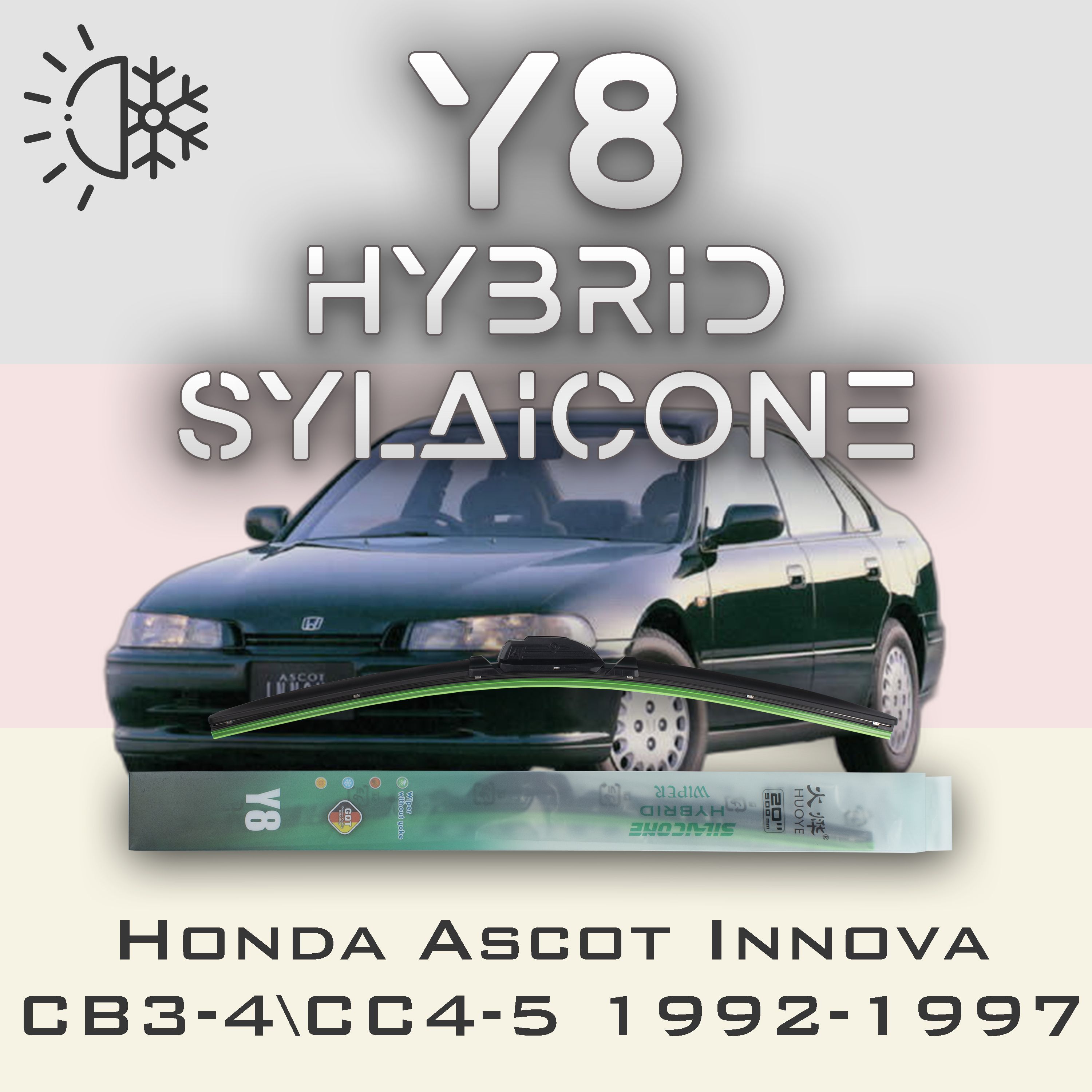 

Комплект щеток стеклоочистителя HUOYE Y8-Honda Ascot Innova CB3\CB4\CC4\CC5 1992-1997, Y8