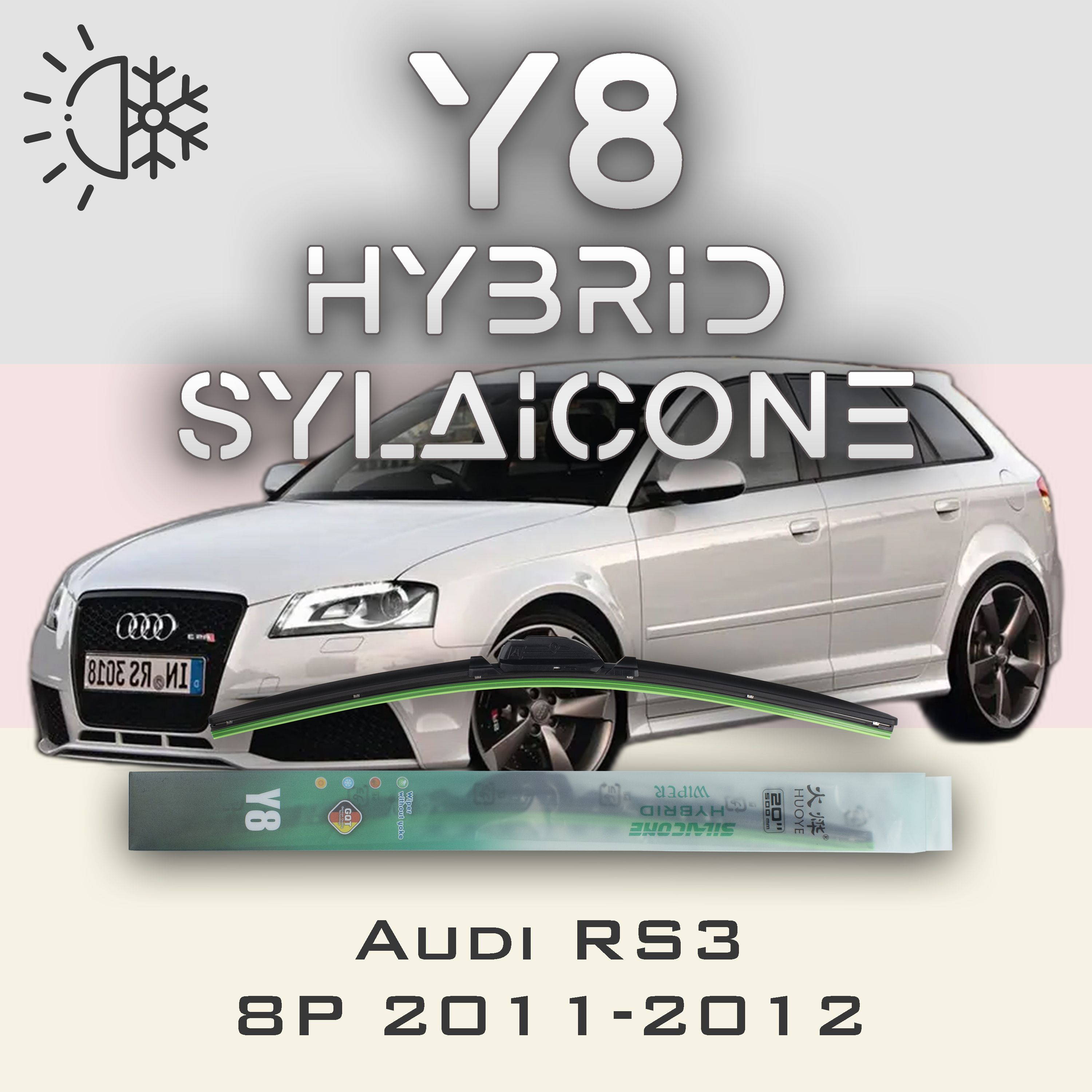 

Комплект щеток стеклоочистителя HUOYE Y8-Audi RS3 8P 2011-2012, Y8