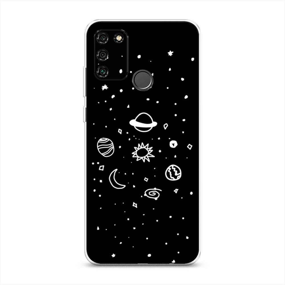 

Чехол для Honor 9A "Дудл солнечной системы", Бежевый;серый, 612350-2