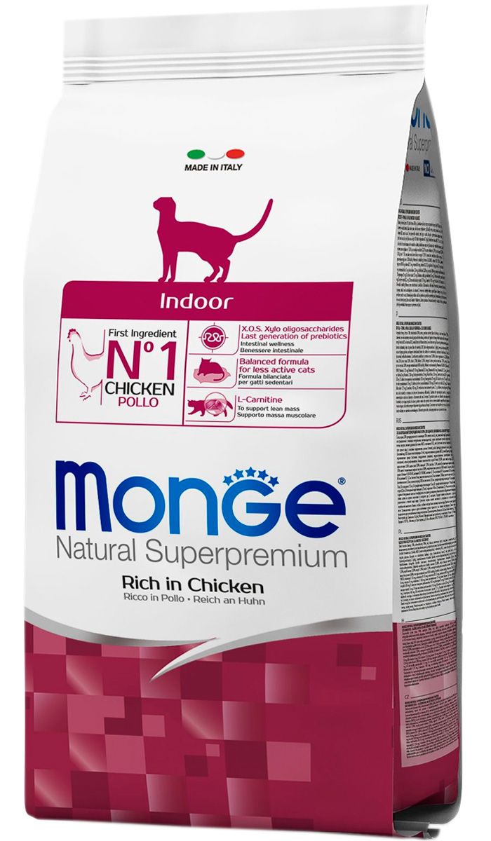 

Сухой корм для кошек Monge Indoor курица 6 шт по 1,5 кг