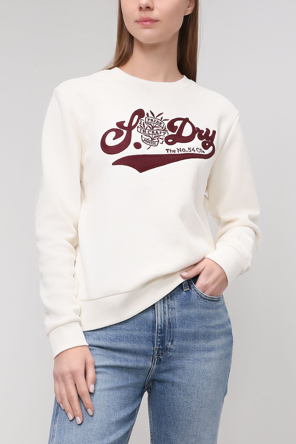

Свитшот женский Superdry W2011095A белый 10, W2011095A