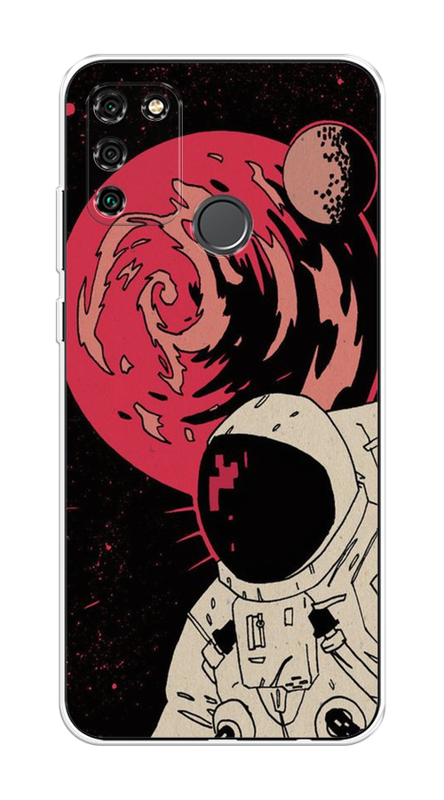 

Чехол на Honor 9A "Космонавт возле Марса", Черный;красный, 612350-2