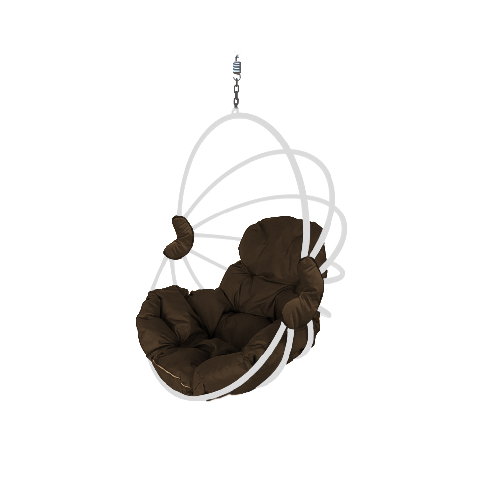 фото Подвесное кресло белое m-group веер разборный (без стойки) 11400105 коричневая подушка