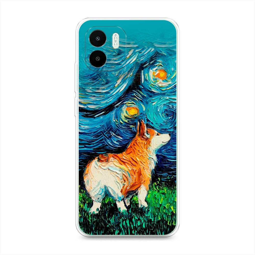 

Чехол на Xiaomi Redmi A1 "Корги звёздная ночь", Коричневый;белый;зеленый, 316350-1