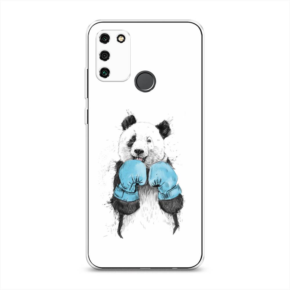

Чехол для Honor 9A "Панда боксер", Голубой;белый;серый, 612350-1