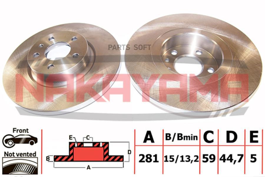 

ТОРМ.ДИСК ПЕРЕД. ALFA 156 97- 281X15X5